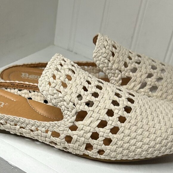 BORN Cameo II Woven Fabric Mules Size 8 in Cream - Picture 5 of 7